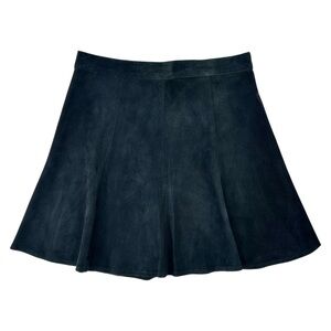 Rag & Bone Black Midnight Blue Genuine Suede Leather Unlined Mini Skirt sz 8